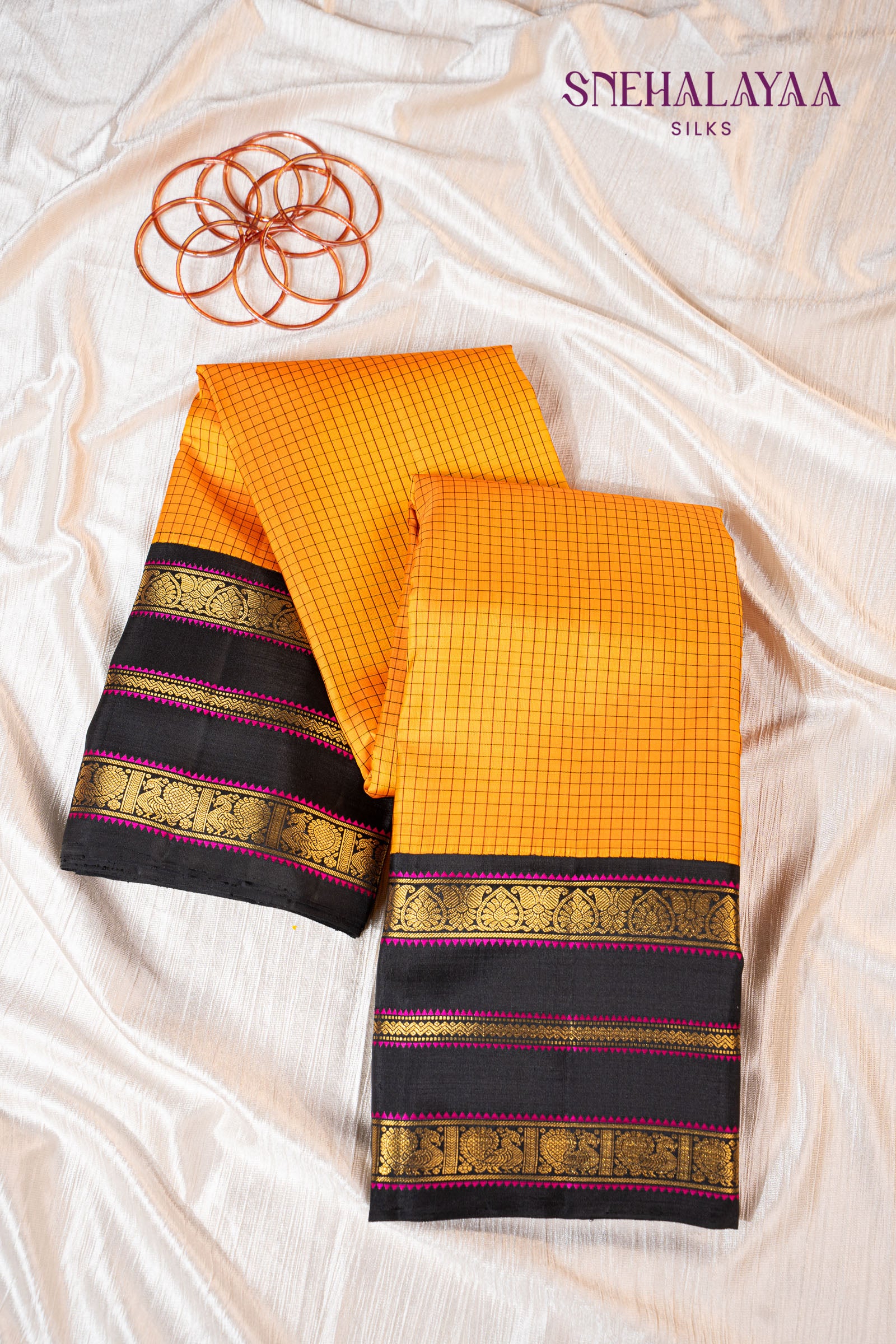 Mango Yellow Kancheevaram Silk Saree